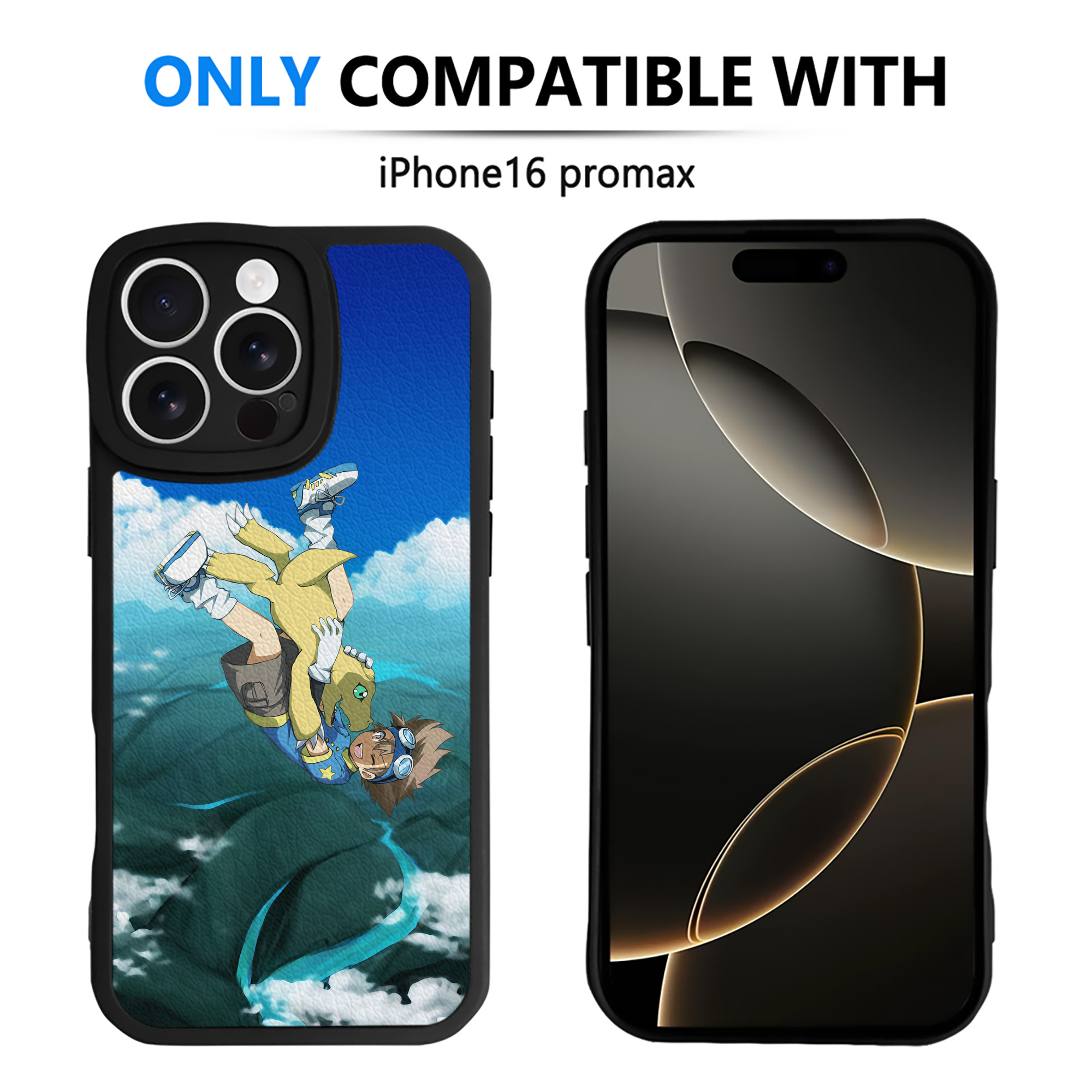 （画像用） Digimon デジタルモンスター/デジモン 【iPhone 16シリーズ対応】シリコンスマホケース（レザー調） 材質：シリコン